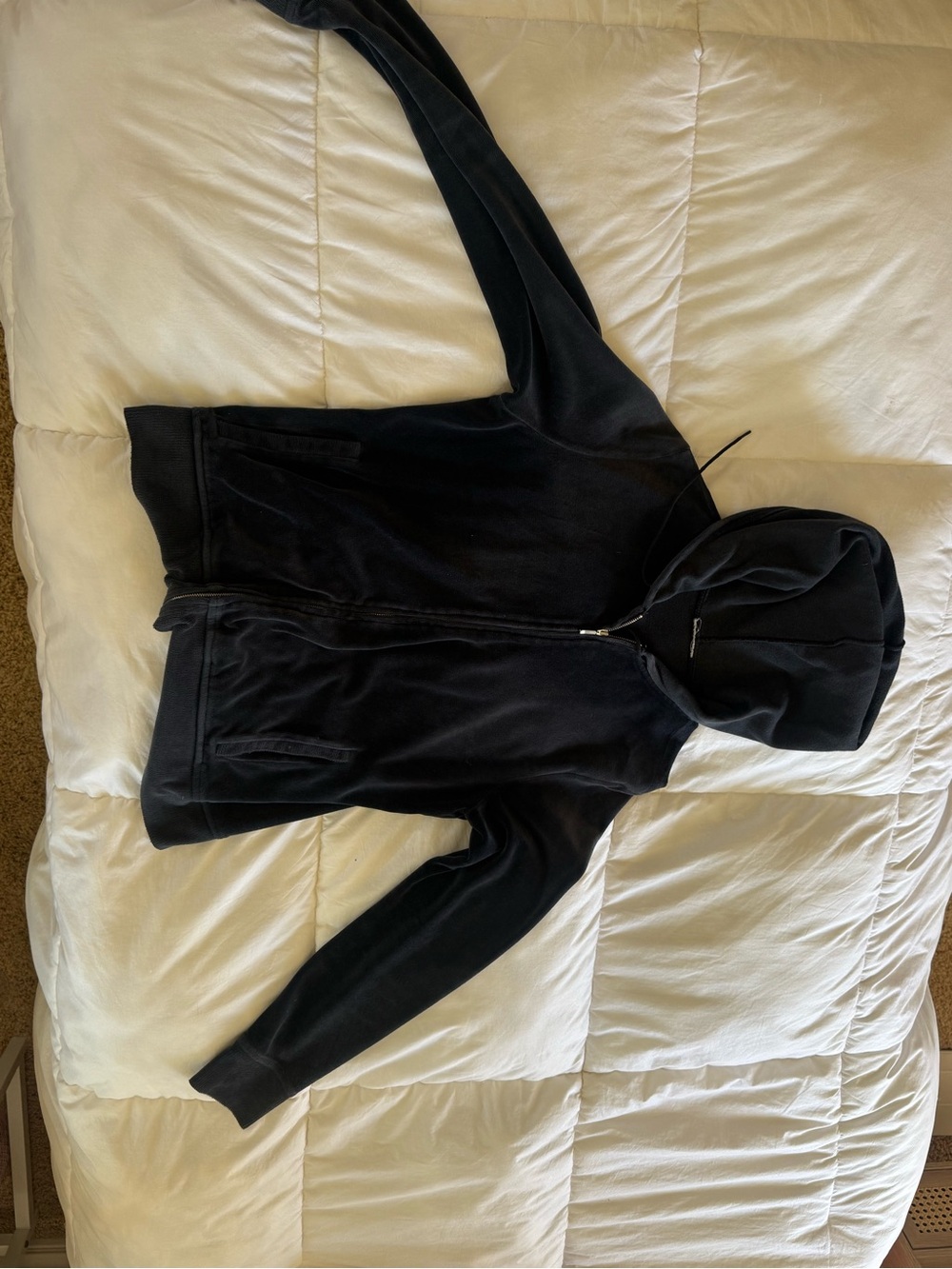 Black Velvet Women's Zip-Up Hoodie Jacket